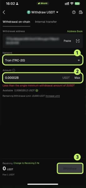 bitunix withdraw2